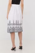 Бавовняна спідниця MAX&Co. колір білий midi розкльошена