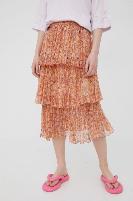 Спідниця Femi Stories колір помаранчевий midi розкльошена