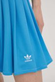 Спідниця adidas Originals Adicolor HC2065 mini розкльошена колір блакитний