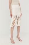 Спідниця Pinko колір бежевий mini пряма (2414713)