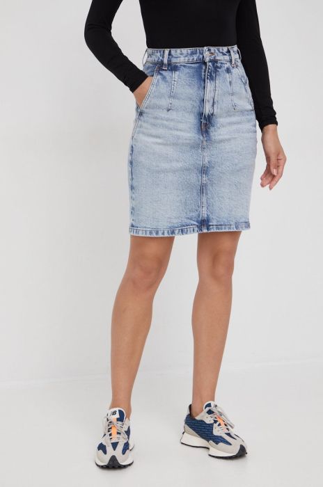 Джинсова спідниця Drykorn mini пряма колір блакитний