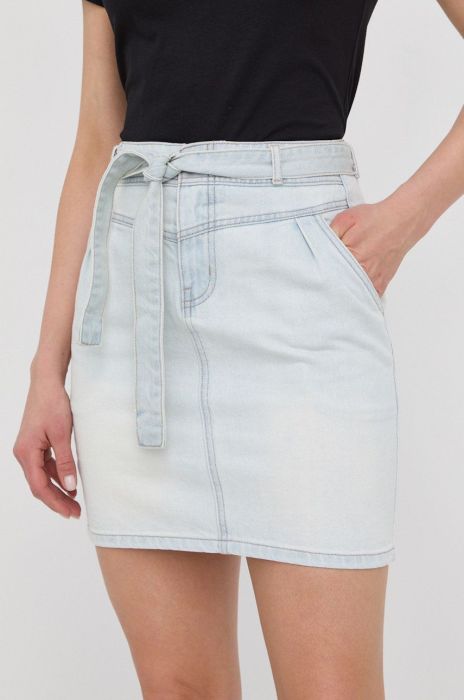 Джинсова спідниця Morgan mini пряма колір блакитний (2197391)