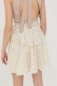 Бавовняна спідниця Bruuns Bazaar колір бежевий mini розкльошена