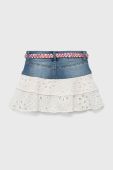 Дитяча спідниця Desigual mini розкльошена колір блакитний (2095691)