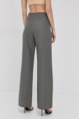 Льняні штани Patrizia Pepe жіночі колір сірий кльош висока посадка
