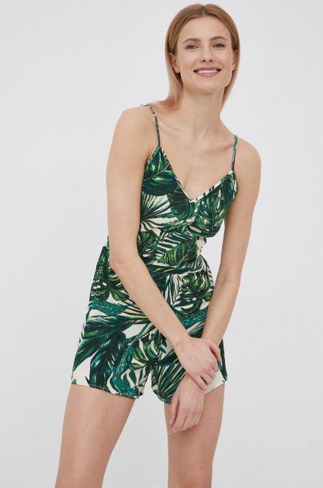 Комбінезон Only колір зелений декольте трикутник