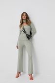 Штани Guess жіночі колір зелений широке висока посадка (1966937)