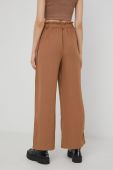 Штани JDY жіночі колір коричневий широке висока посадка