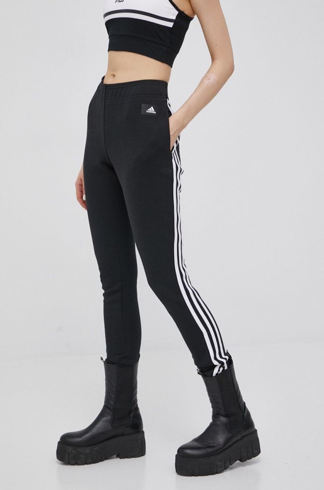 Штани adidas Performance H57301 жіночі колір чорний однотонні