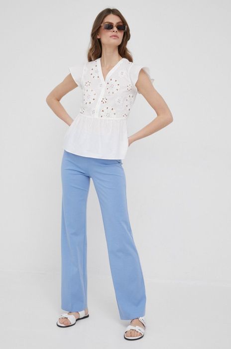 Штани Drykorn жіночі облягаюче висока посадка колір блакитний