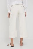 Бавовняні штани Drykorn жіночі колір бежевий широке середня посадка