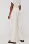 Штани BOSS жіночі колір бежевий широке висока посадка (2268810)