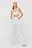 Штани For Love & Lemons жіночі широке висока посадка колір блакитний
