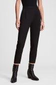 Штани AllSaints жіночі колір чорний облягаюче висока посадка