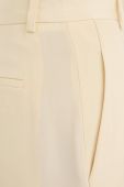 Шовкові штани Victoria Beckham жіночі колір бежевий широке висока посадка