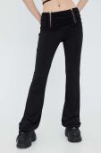 Штани Sixth June жіночі колір чорний кльош середня посадка
