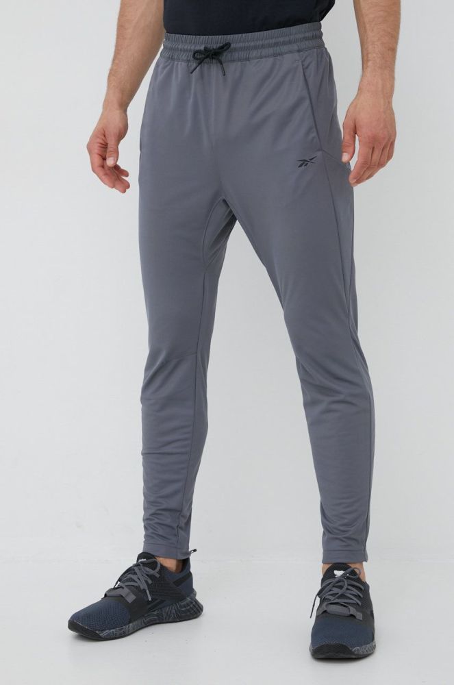 Спортивні штани Reebok Workout Ready GJ0838 чоловічі колір сірий однотонні