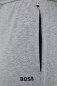 Піжамні штани BOSS чоловічі колір сірий з аплікацією