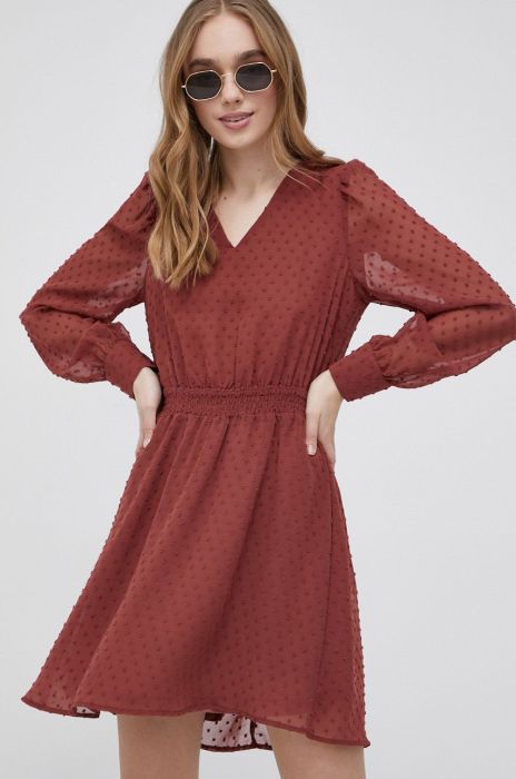 Сукня Only колір бордовий mini розкльошена