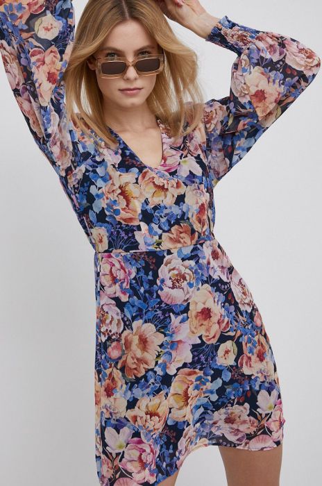 Сукня Vila колір синій mini розкльошена (2053483)