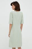 Сукня з домішкою льону Vero Moda колір зелений mini розкльошена