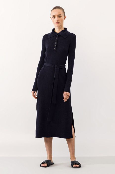 Сукня Ivy Oak колір синій midi облягаюча