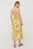 Бавовняна сукня Twinset колір жовтий midi розкльошена