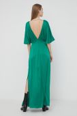 Шовкова сукня Notes du Nord колір зелений maxi розкльошена