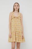 Бавовняна сукня Notes du Nord колір жовтий mini розкльошена