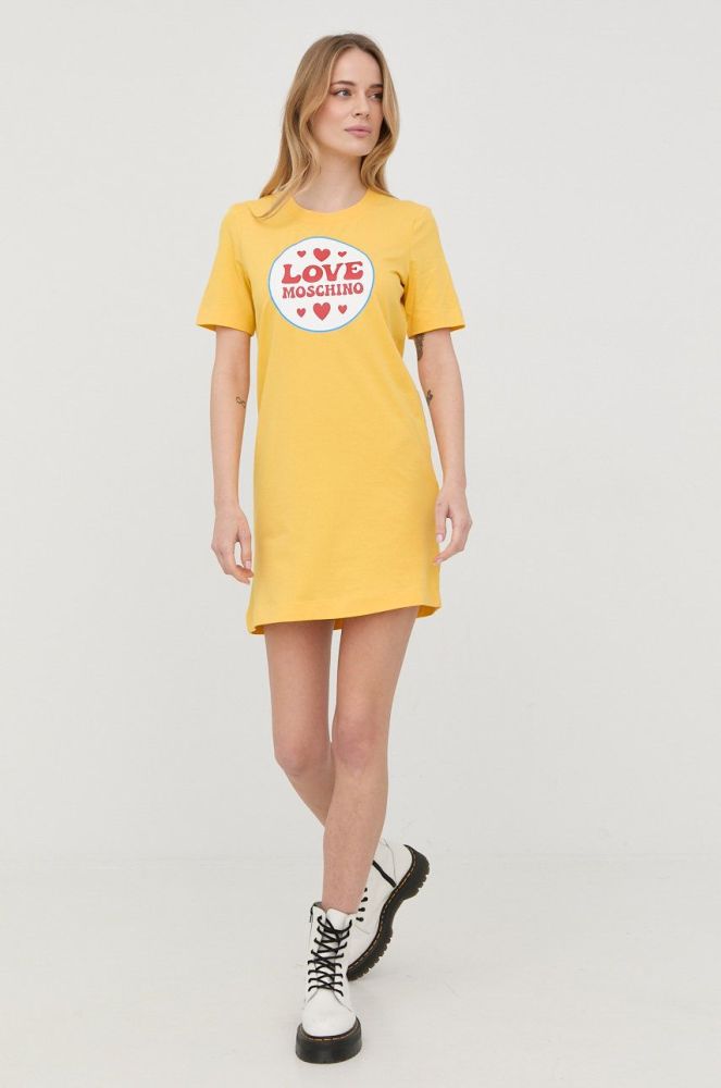 Сукня Love Moschino колір жовтий mini пряма