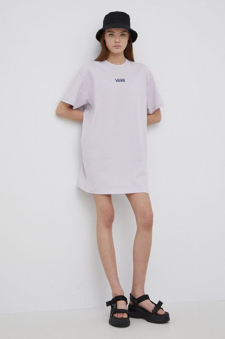 Бавовняна сукня Vans колір фіолетовий mini oversize