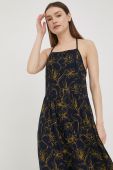 Сукня Superdry колір синій midi розкльошена