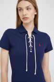 Сукня Polo Ralph Lauren колір синій midi облягаюча