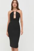 Сукня Bardot колір чорний mini облягаюча (2601856)
