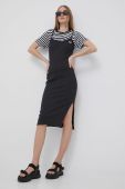 Бавовняна сукня Champion 115227 колір чорний midi облягаюча 115227-KK001