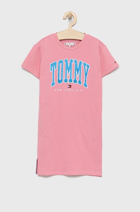 Дитяча сукня Tommy Hilfiger колір рожевий mini пряма (2432758)
