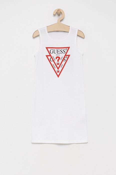 Дитяча бавовняна сукня Guess колір білий mini пряма (1941617)