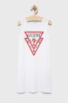 Дитяча бавовняна сукня Guess колір білий mini облягаюча