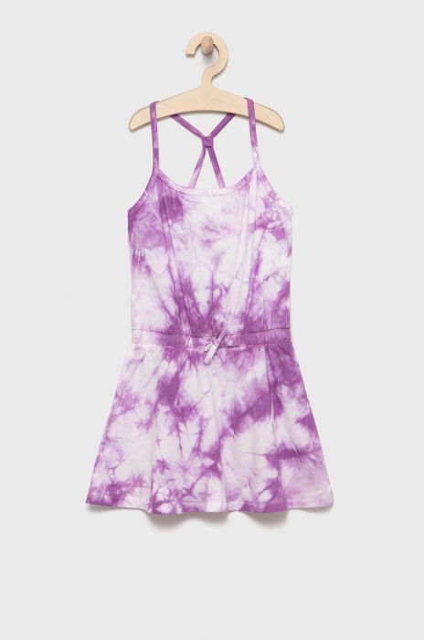 Дитяча бавовняна сукня United Colors of Benetton колір фіолетовий midi пряма (2422020)