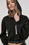 Кофта Miss Sixty жіноча колір чорний з капюшоном однотонна