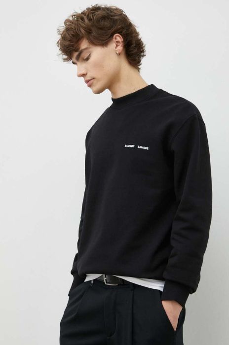 Бавовняна кофта Samsoe Samsoe чоловіча колір чорний з принтом