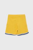 Дитячі бавовняні шорти United Colors of Benetton колір жовтий регульована талія (2221867)