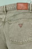 Джинсові шорти Guess жіночі колір зелений однотонні середня посадка