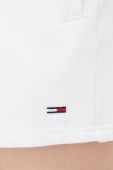 Бавовняні шорти Tommy Jeans жіночі колір білий однотонні висока посадка