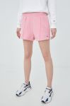 Бавовняні шорти Tommy Jeans жіночі колір рожевий однотонні висока посадка