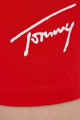 Шорти Tommy Jeans жіночі колір червоний з аплікацією висока посадка