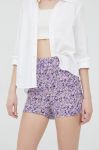 Шорти JDY жіночі колір фіолетовий візерунок висока посадка