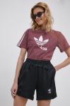 Шорти adidas Originals Adicolor HC7036 жіночі колір чорний однотонні висока посадка HC7036-BLACK