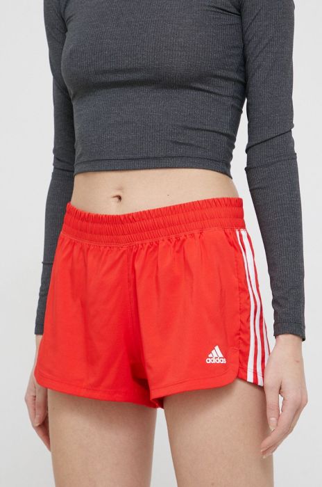 Спортивні шорти adidas Performance HD9588 жіночі колір червоний однотонні висока посадка