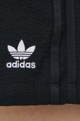 Шорти adidas Originals Adicolor HC2045 жіночі колір чорний однотонні висока посадка HC2045-BLACK